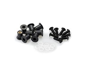 PUIG - 0957N : Kit tornillos tornilleria alumino con silenblocks gomas montaje cupulas