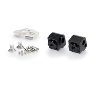 Puig 20275N Estriberas adaptadores de piloto mecanizados en aluminio con acabado anodizado y regulación milimétrica para montaje preciso, Negro