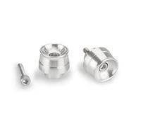 Puig 21020P Contrapesos Manillar Speed en aluminio mecanizado con diseño compacto y estilo racing para reducción de vibraciones, Plata