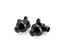Puig 21246N Estriberas adaptadores de piloto mecanizados en aluminio con acabado anodizado y regulación milimétrica para montaje preciso, Negro