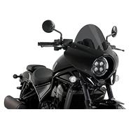 Puig 21461F Mirage para Faro Redondo en ABS con diseño aerodinámico y Opciones de Pantalla para Mayor protección y Estilo Custom, Ahumado Oscuro