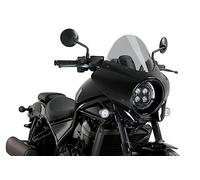 Puig 21605F Mirage para Faro Redondo en ABS con diseño aerodinámico y Opciones de Pantalla para Mayor protección y Estilo Custom, Ahumado Oscuro