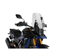 Puig 21652W Cúpula Touring alta y aerodinámica en acrílico CN de 4 mm con perfil redondeado, zona superior plana y deflectores que mejoran protección, Transparente