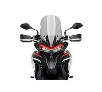 Puig 21754H Cúpula Touring alta y aerodinámica en acrílico CN de 4 mm con perfil redondeado, zona superior plana y deflectores que mejoran protección, Ahumado