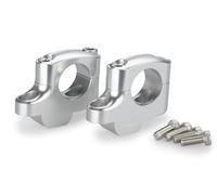 Puig 21801P Torretas Pullback, elevadores de manillar universales de 20mm de altura y 16mm de retroceso, mejora la ergonomía y comodidad en la conducción con diseño elegante y resistente, Plata