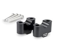 Puig 21810N Torretas; accesorio para elevar manillar; mejora la posición de conducción; diseño Hi-Tech Parts en aluminio anodizado; compatible con distintos diámetros de manillares, Negro