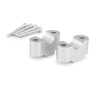 Puig 21810P Torretas; accesorio para elevar manillar; mejora la posición de conducción; diseño Hi-Tech Parts en aluminio anodizado; compatible con distintos diámetros de manillares, Plata