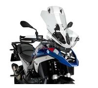 Puig 21841W Cúpula Touring Plus con Visera alta y aerodinámica en acrílico de alto impacto con visera regulable que mejora protección y confort en ruta, Transparente