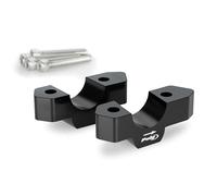 Puig 21878N Torretas elevadoras de manillar mecanizadas en aluminio anodizado con diseño Hi-Tech para mejorar ergonomía y control de conducción, Negro