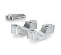 Puig 21878P Torretas elevadoras de manillar mecanizadas en aluminio anodizado con diseño Hi-Tech para mejorar ergonomía y control de conducción, Plata