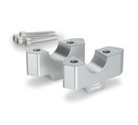 Puig 21879P Torretas elevadoras de manillar mecanizadas en aluminio anodizado con diseño Hi-Tech para mejorar ergonomía y control de conducción, Plata