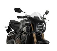 Puig 21961W Semicarenado Retro para moto que mejora la protección frontal y aporta una estética clásica con diseño aerodinámico funcional, Transparente