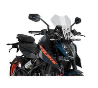 Puig 21998W Carenabris New Generation Touring - Protección Aerodinámica y Diseño Deportivo para KTM 125 DUKE y KTM 390 DUKE 2024-2025, Transparente