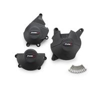 Puig 22005N Tapas Protectoras del Motor Track en polipropileno de 4 mm ultraligero, con avisadores de desgaste y protección avanzada para la carcasa del motor, Negro