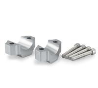 Puig 22100P Torretas elevadoras de manillar mecanizadas en aluminio anodizado con diseño Hi-Tech para mejorar ergonomía y control de conducción, Plata