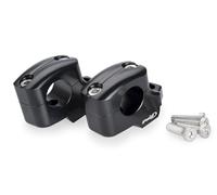 Puig 22101N Torretas Pullback para mejorar la ergonomía del manillar con elevación de 25 mm y acercamiento de 16 mm, fabricadas en aluminio mecanizado con anodizado para mayor resistencia, Negro