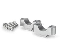 Puig 22115P Torretas para elevación de manillar de 20 mm en aluminio mecanizado con acabado anodizado, diseño Hi-Tech Parts para mejorar ergonomía y comodidad, Plata