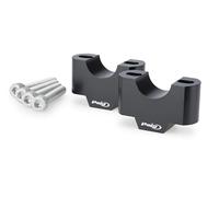 Puig 22116N Torretas para elevación de manillar de 30 mm en aluminio mecanizado, diseño Hi-Tech Parts con varios diámetros para mejorar ergonomía, control y comodidad, Negro