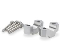 Puig 22142P Torretas fabricadas en aluminio mecanizado con anodizado para elevar el manillar 20 mm y mejorar la posición de conducción con un diseño resistente, funcional y de estilo refinado, Plata