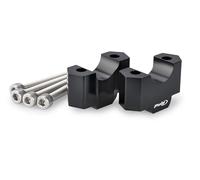 Puig 22183N Torretas, elevadores de manillar Hi-Tech Parts de 20mm de altura, mecanizadas en aluminio anodizado, mejoran la postura de conducción con estilo, Negro