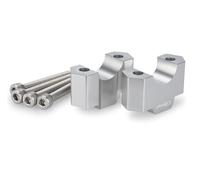 Puig 22183P Torretas elevadoras de manillar mecanizadas en aluminio anodizado con diseño Hi-Tech para mejorar ergonomía y control de conducción, Plata
