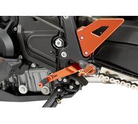 Puig 22206T Palanca Freno de Aluminio Mecanizado con Puntera Regulable y Base Antideslizante; Diseño Deportivo, Alta Resistencia y Ergonomía Mejorada, Naranja