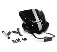 Puig 22234N New Generation Sport fabricado en metacrilato de 3 mm con diseño aerodinámico, cantos redondeados, serigrafía interior y homologación TÜV para conducción segura, Negro