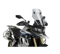 Puig 22250W Cúpula Touring alta y aerodinámica en acrílico CN de 4 mm con perfil redondeado, zona superior plana y deflectores que mejoran protección, Transparente