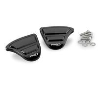 Puig 22259N Tapas retrovisores mecanizadas en aluminio anodizado con diseño discreto para cubrir orificios del carenado y acabado limpio, Negro
