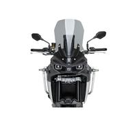 Puig 22287H Cúpula Touring fabricada en acrílico de 4 mm con protección UV, diseño aerodinámico, instalación sencilla y compatibilidad con modelos trail adventure actuales, Ahumado