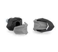 Puig 22392N Protectores de Motor R19 con diseño compacto en para protección integral del chasis y el motor; estructura resistente en nylon con goma protectora para rodilla incluida, Negro