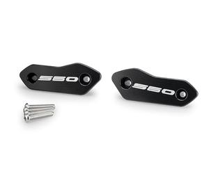 Puig 22568N Tapas retrovisores de aluminio mecanizado, acabado anodizado, diseño discreto y específico para uso en circuito tras retirar retrovisores, Negro