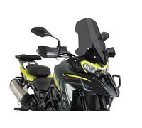 Puig 22585F Cúpula Touring alta y aerodinámica en acrílico CN de 4 mm con perfil redondeado, zona superior plana y deflectores que mejoran protección, Ahumado Oscuro