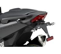 Puig 22587N Soporte Portamatrículas en acero y poliamida con diseño deportivo, regulable en inclinación según modelo y kit de iluminación homologado incluido, Negro