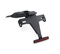 Puig 22699N Soporte Portamatrículas en acero con pintura epoxi y poliamida regulable en inclinación con sistema de inmovilización y kit iluminación homologado, Negro.