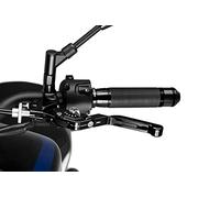 PUIG 24NNP Maneta embrague 3.0. abatible negra extensible negro con selector Plata