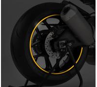 Puig 2568O Tiras; Adhesivos para llantas sin aplicador; acabado reflectante resistente; 7 mm de ancho y 6 metros de longitud; estilo deportivo y protección duradera, Oro