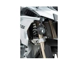 Puig 3489N Faros Auxiliares Beam para instalación en defensas de motocicleta y mejor visibilidad en condiciones adversas Negro