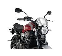 Puig 3593P Placa Frontal ALU ligero con función paravientos y portanúmeros para estilo deportivo y protección, Plata