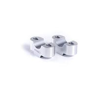 Puig 3671P Torretas elevadoras de manillar mecanizadas en aluminio anodizado con diseño Hi-Tech para mejorar ergonomía y control de conducción, Plata