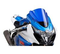 Puig 4933A Cúpula Z-Racing aerodinámica y deportiva en acrílico de 3 mm con doble altura y canales laterales que mejoran protección y estabilidad, Azul