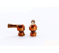 Puig 5591T Válvulas de rueda en aluminio mecanizado anodizado con diseño funcional para facilitar el inflado y personalizar la estética, Naranja