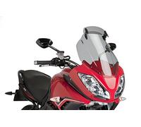 Puig 5919H Cúpula Touring con visera alta y aerodinámica en acrílico de alto impacto con visera regulable que mejora protección y confort en conducción, Ahumado