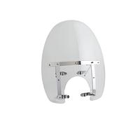 Puig 5965W Carenabrises para Motos Custom en metacrilato de 4 mm con diseño aerodinámico Envolvente, Alta protección Frontal y fijación Estable de Cuatro Puntos, Transparente