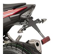 Puig 8722N Soporte Portamatrículas; inclinación ajustable con sistema de bloqueo; acabado en pintura epoxi; incluye luz de matrícula, desplazador y catadióptrico homologado, Negro