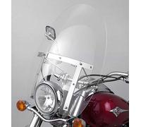 Puig 9164W Carenabrises para Motos Custom en metacrilato de 4 mm con diseño aerodinámico Envolvente, Alta protección Frontal y fijación Estable de Cuatro Puntos, Transparente