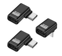 Puiseno Adaptador USB-C, compatible con Thunderbolt 5, USB 4 Gen 2, 240 W, 80 Gbps, compatible con todos los dispositivos, ángulo lateral (2 unidades) y ángulo vertical (1 pieza), color negro