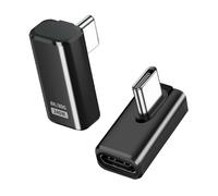 Puiseno Adaptador USB-C de 2 piezas, compatible con Thunderbolt 5, USB 4 Gen 2, 240 W, 80 Gbps, compatible con todos los dispositivos, carga, vídeo, audio sin pérdidas, ángulo medio, negro