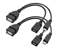 Puiseno Cable adaptador USB a OTG con conector Micro USB 2.0 USB tipo B hembra/conector USB tipo A hembra para unidad flash USB/teclado/disco duro/Fire TV Stick, 20 cm