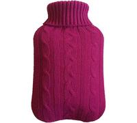 PUJIANA Botellas de Agua Caliente, Bolsa de Agua Caliente, Dolor de Hombro y Calentador de Manos y pies, Cubierta de Punto, Bolsa de Agua Caliente Grande, suéter(Claret)